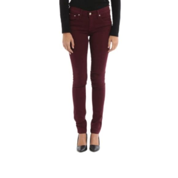 AG Adriano Goldschmied Wine Color The Stilt Cigarette Jeans Size 26R - Picture 3 of 12